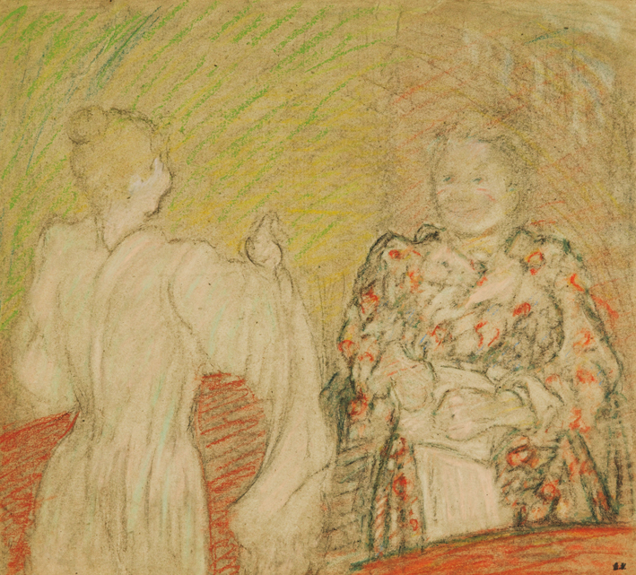  Edouard Vuillard —— MADAME VUILLARD  ONVERSANT AVEC UNE JEUNE ILLE